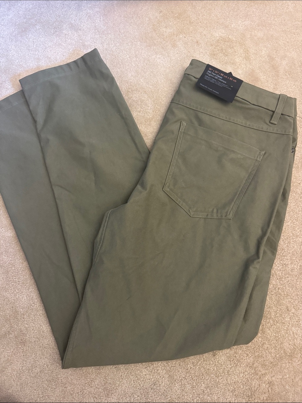 Olive Green Straight-Leg Pants